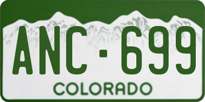 CO license plate ANC699