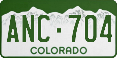 CO license plate ANC704