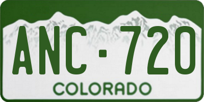 CO license plate ANC720