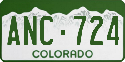 CO license plate ANC724