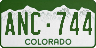 CO license plate ANC744