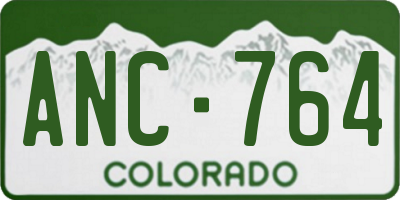 CO license plate ANC764