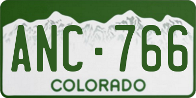 CO license plate ANC766