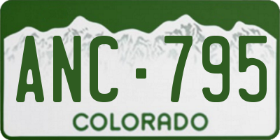 CO license plate ANC795
