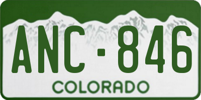 CO license plate ANC846