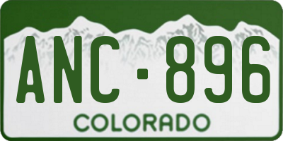 CO license plate ANC896