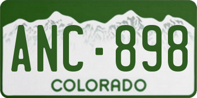 CO license plate ANC898