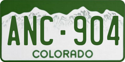CO license plate ANC904