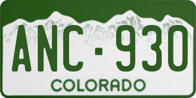CO license plate ANC930