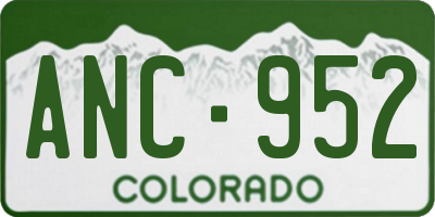 CO license plate ANC952
