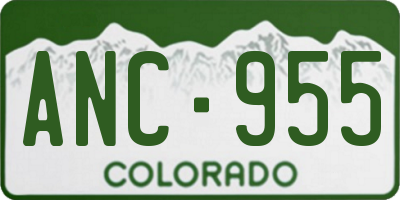 CO license plate ANC955