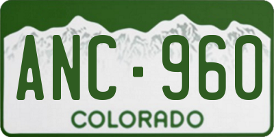 CO license plate ANC960