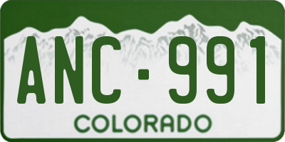 CO license plate ANC991