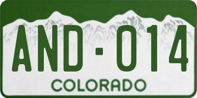 CO license plate AND014