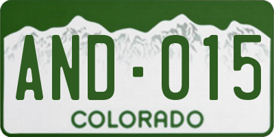 CO license plate AND015