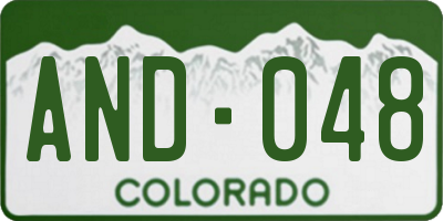 CO license plate AND048