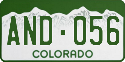 CO license plate AND056