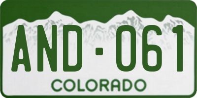CO license plate AND061