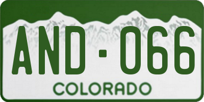 CO license plate AND066
