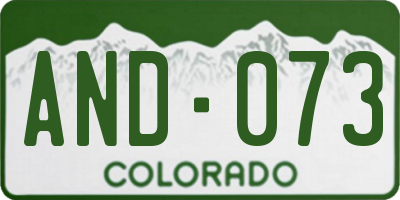 CO license plate AND073