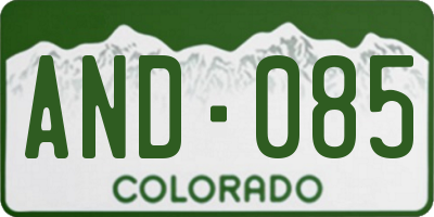 CO license plate AND085