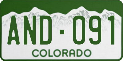 CO license plate AND091