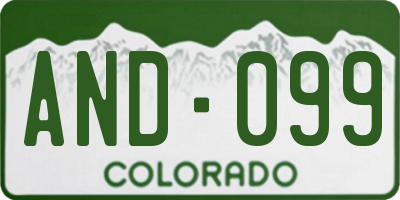 CO license plate AND099