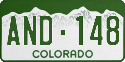 CO license plate AND148