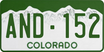 CO license plate AND152