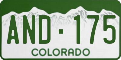 CO license plate AND175
