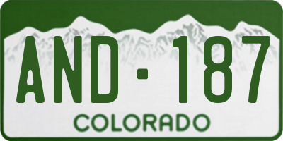 CO license plate AND187