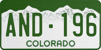 CO license plate AND196