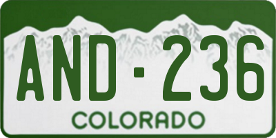 CO license plate AND236