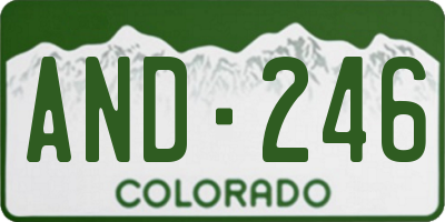 CO license plate AND246