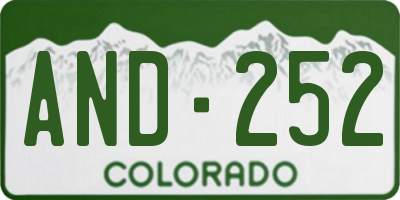 CO license plate AND252