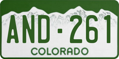 CO license plate AND261