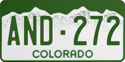 CO license plate AND272