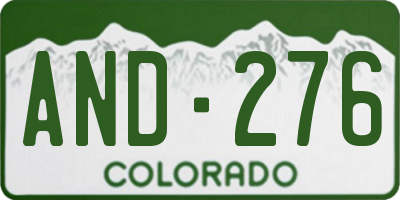 CO license plate AND276