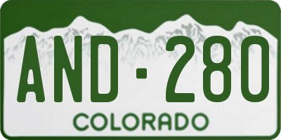 CO license plate AND280