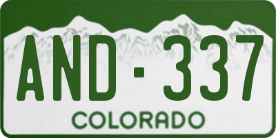 CO license plate AND337