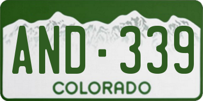 CO license plate AND339