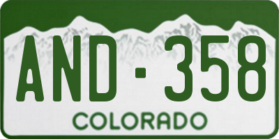 CO license plate AND358