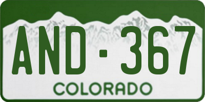 CO license plate AND367