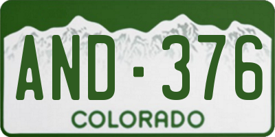 CO license plate AND376