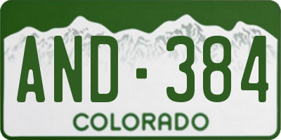 CO license plate AND384
