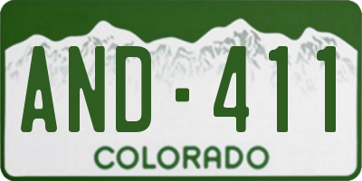 CO license plate AND411