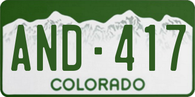 CO license plate AND417