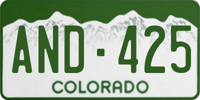 CO license plate AND425