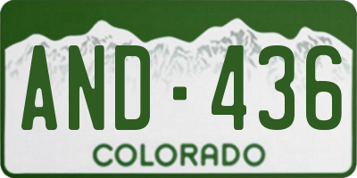 CO license plate AND436