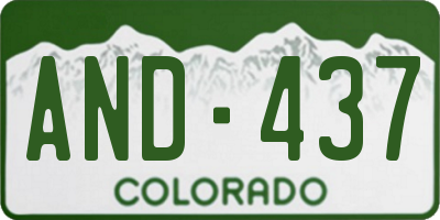 CO license plate AND437